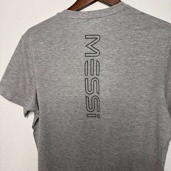 Messi authentic big logo soccer player gray Tshirt size M NWT - Picture 6 of 8